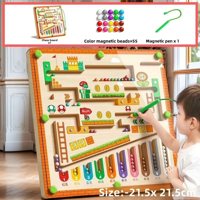 Magnetic Color and Number Maze Learning Education Toys Color Matching Montessori Toys Toys Concentration Training for Child Gift
